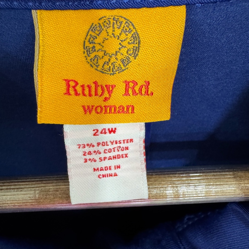 Ruby Rd Blue Funnel Neck Utility Jacket Plus Size 24W - Picture 6 of 9